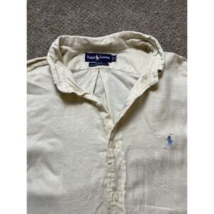 Polo Ralph Lauren Mens Cotton/Linen Button Up Light Yellow Extra Large XL Blake